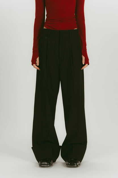 WIDE ROLLUP PANTS / BLACK