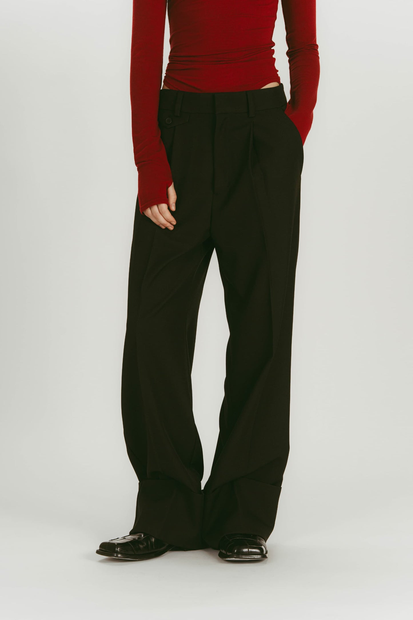 WIDE ROLLUP PANTS / BLACK