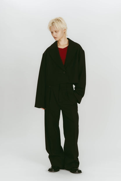 WIDE ROLLUP PANTS / BLACK