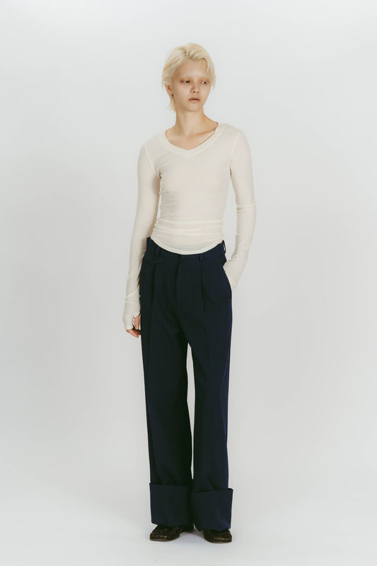 WIDE ROLLUP PANTS / NAVY