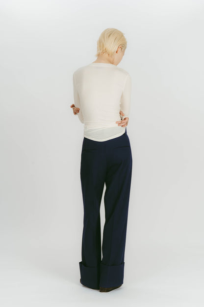 WIDE ROLLUP PANTS / NAVY