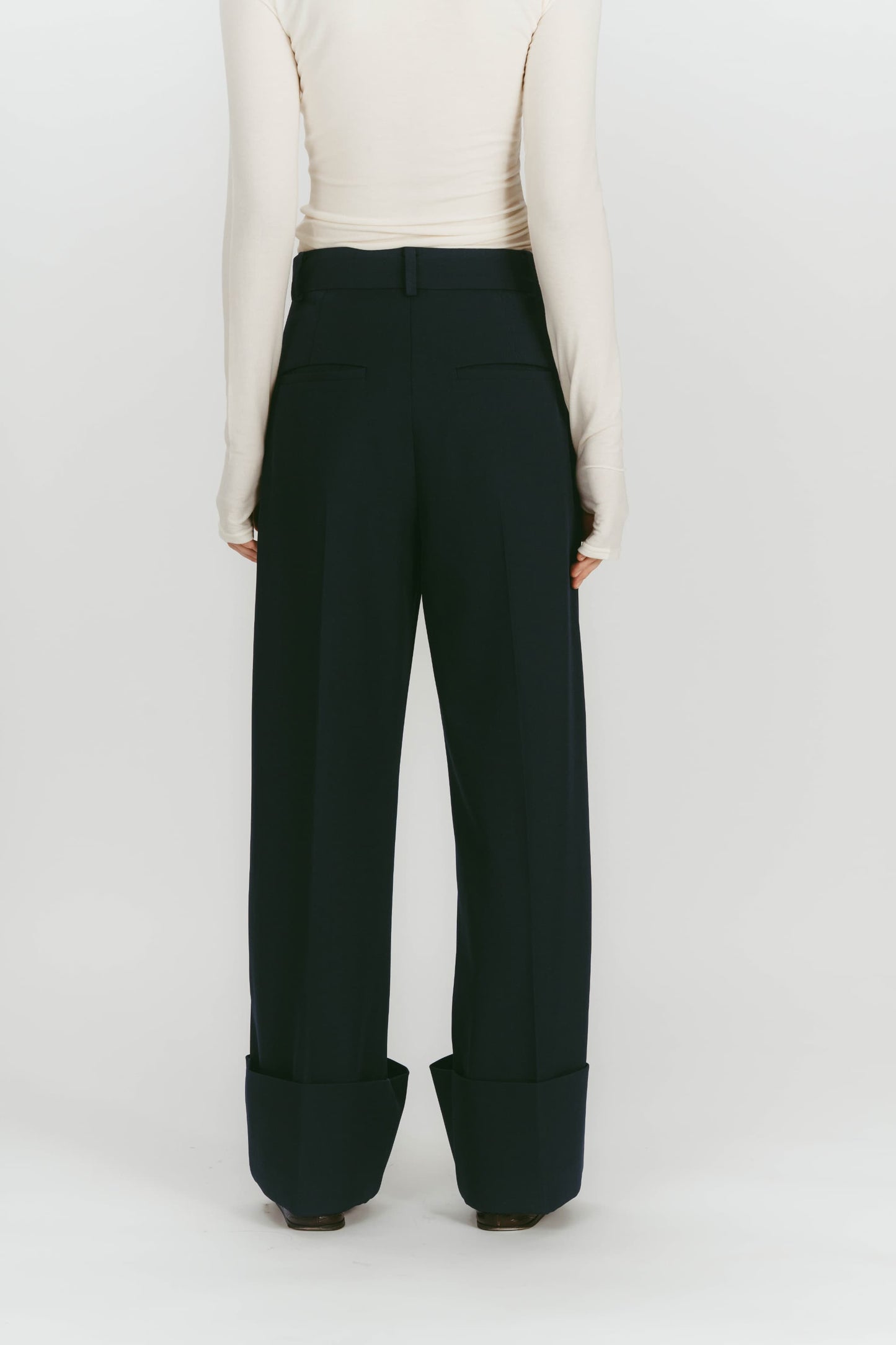 WIDE ROLLUP PANTS / NAVY
