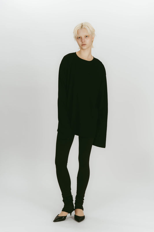 BACKLINE LOOSE TOPS / BLACK