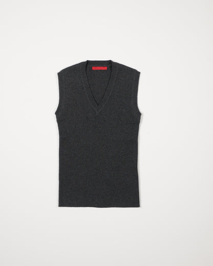 V NECK NOSLEEVE TOPS