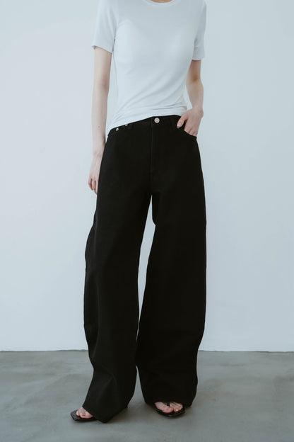 WIDE STRAIGHT DENIM PANTS
