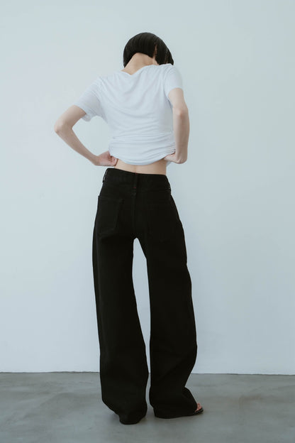WIDE STRAIGHT DENIM PANTS
