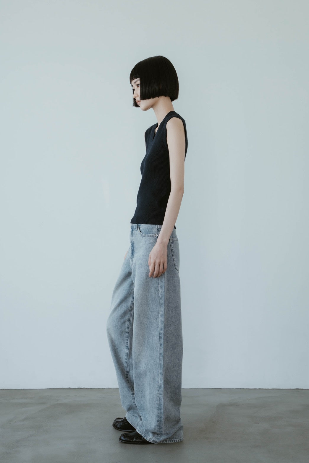 WIDE STRAIGHT DENIM PANTS