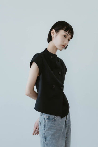 2WAY SLEEVELESS BUTTON VEST