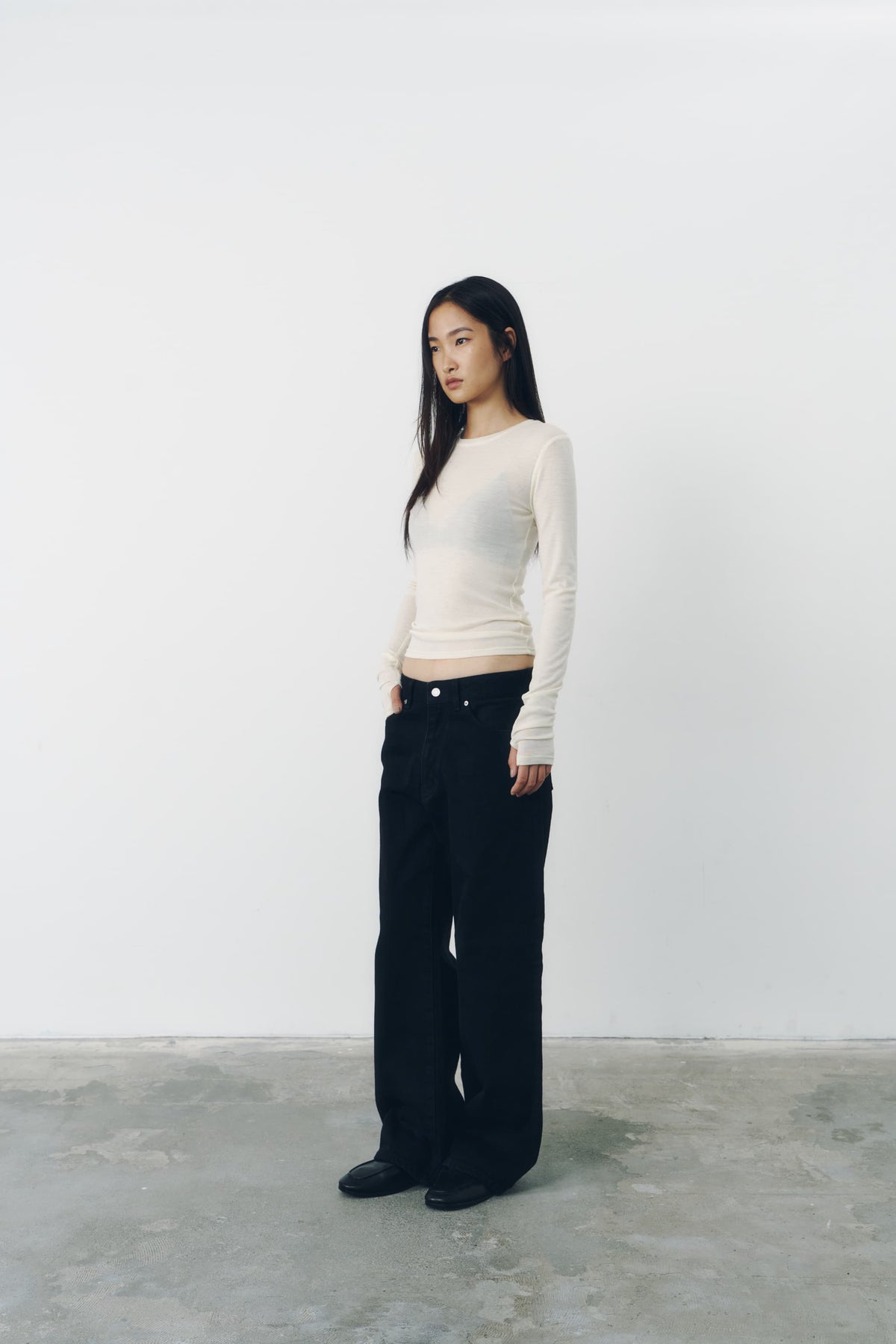 SLIM WOOL TOPS/IVORY