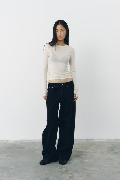 SLIM WOOL TOPS/IVORY