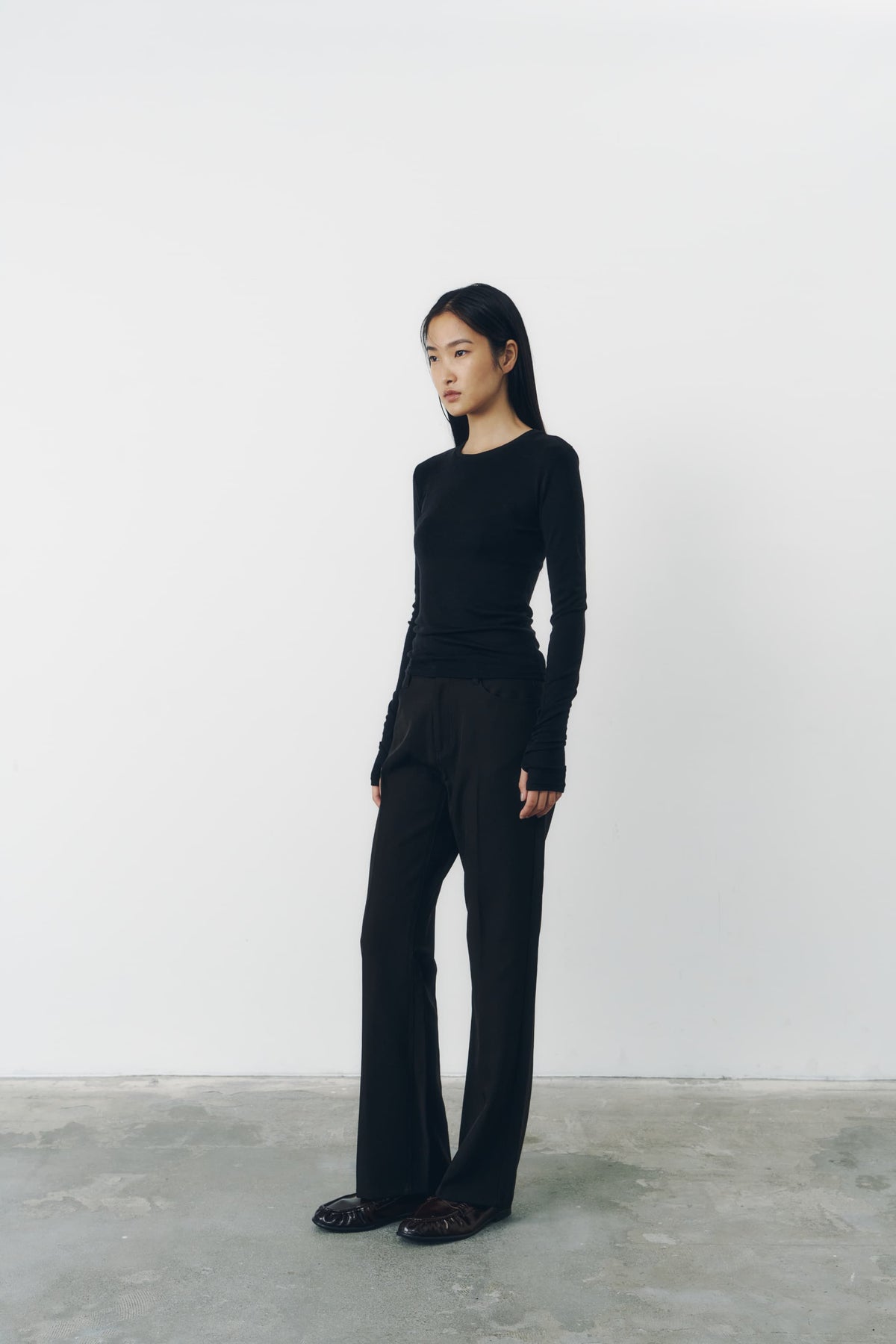 CENTER PRESS PANTS/BLACK
