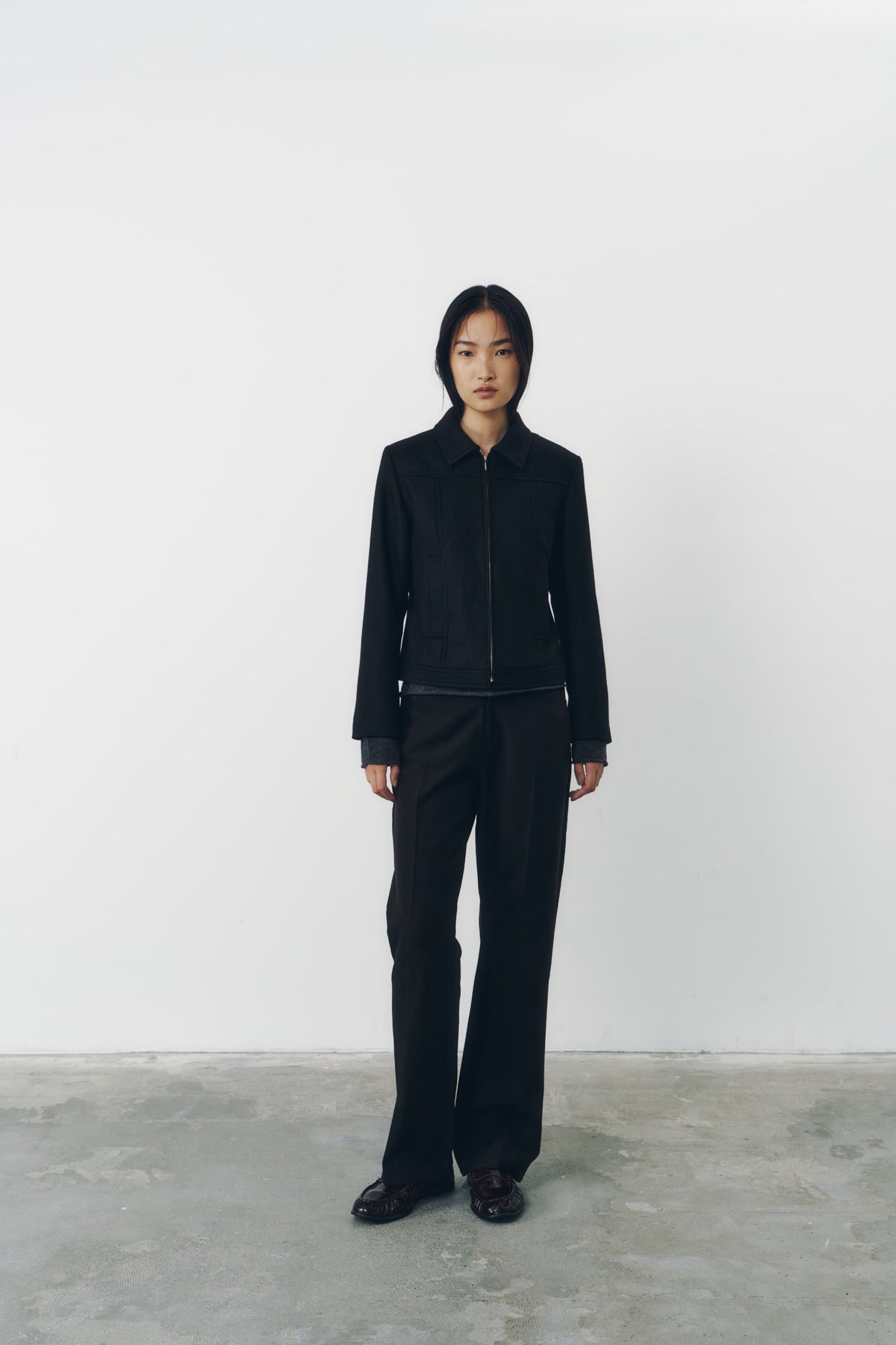 CROPPED ZIP JACKET/BLACK