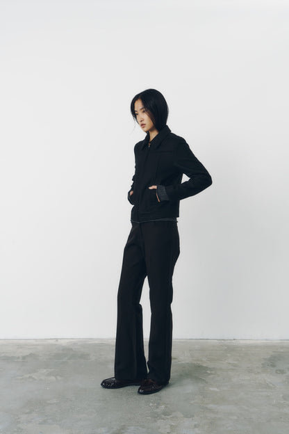 CROPPED ZIP JACKET/BLACK