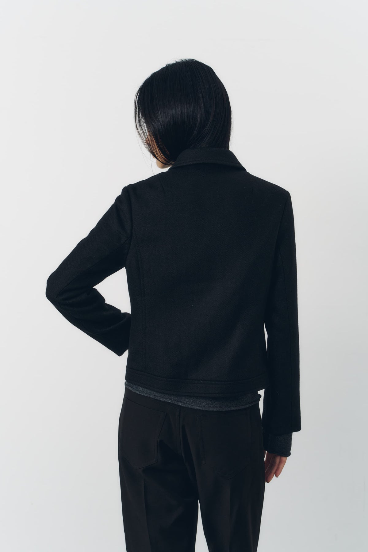 CROPPED ZIP JACKET/BLACK