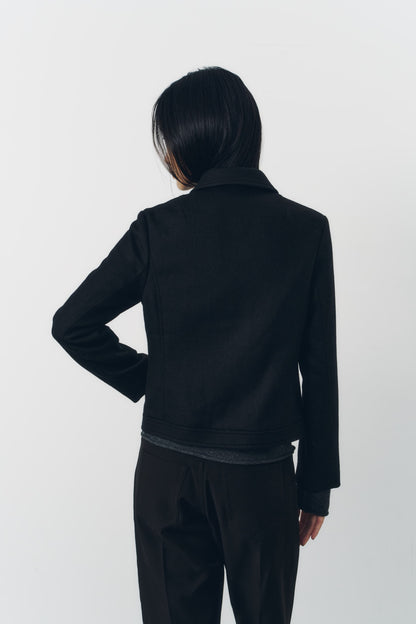 CROPPED ZIP JACKET/BLACK