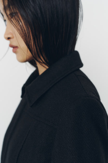 CROPPED ZIP JACKET/BLACK