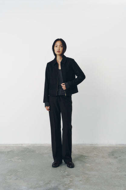 CROPPED ZIP JACKET/BLACK