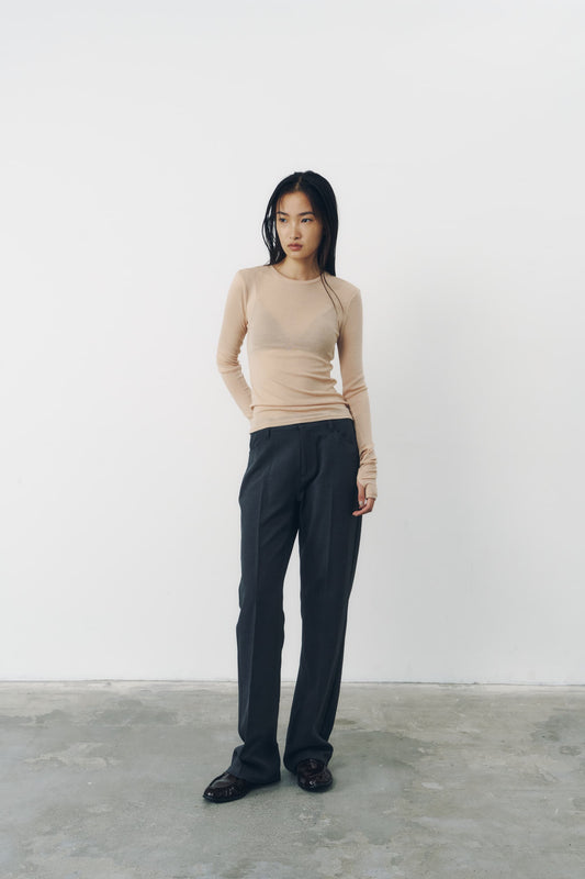 CENTER PRESS PANTS/GRAY