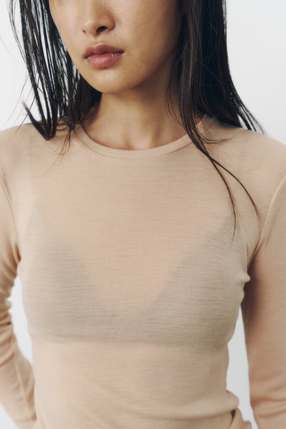 SLIM WOOL TOPS/PINK
