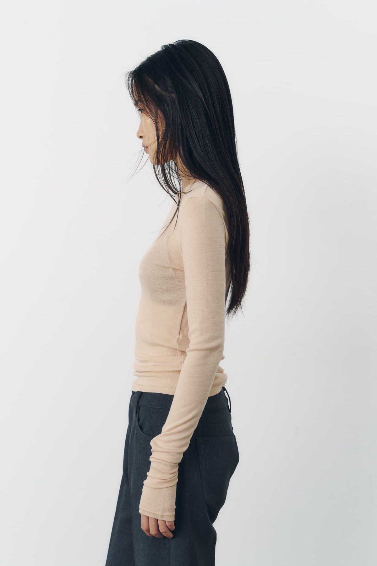 SLIM WOOL TOPS/PINK