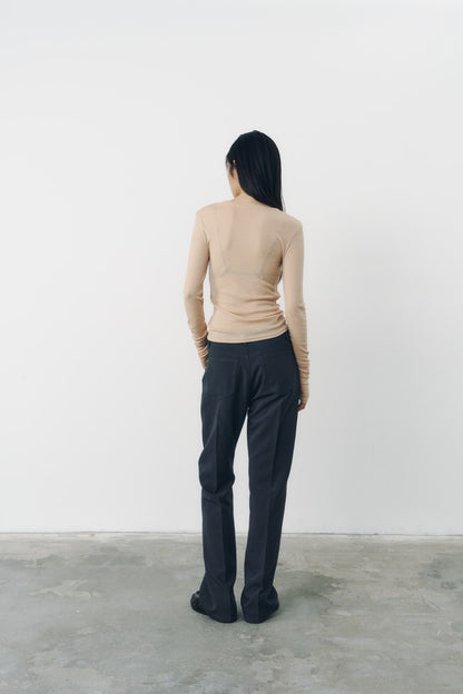 SLIM WOOL TOPS/PINK