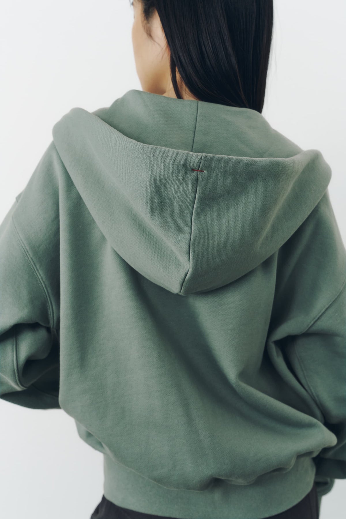 VOLUME ZIP HOODIE/MOSS GREEN
