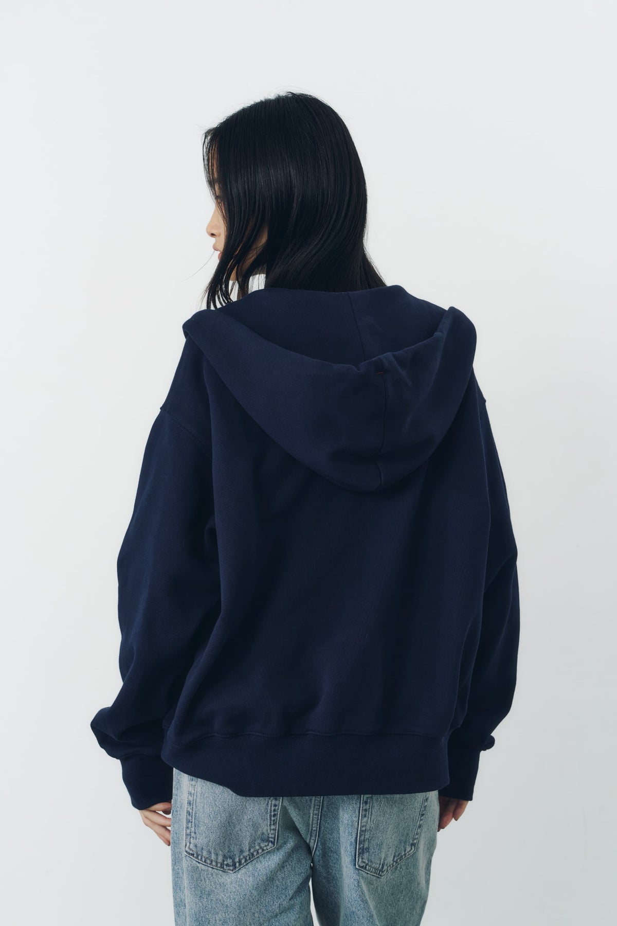 VOLUME ZIP HOODIE/NAVY