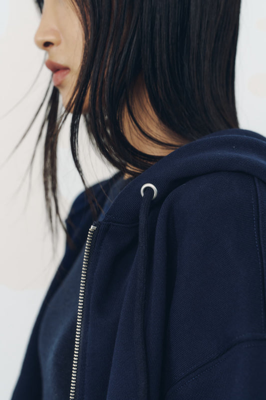 VOLUME ZIP HOODIE/NAVY