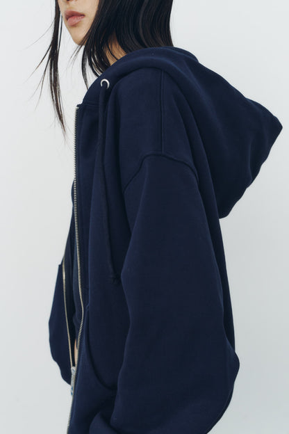 VOLUME ZIP HOODIE/NAVY