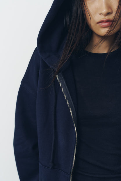 VOLUME ZIP HOODIE/NAVY