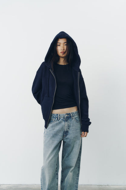 VOLUME ZIP HOODIE/NAVY
