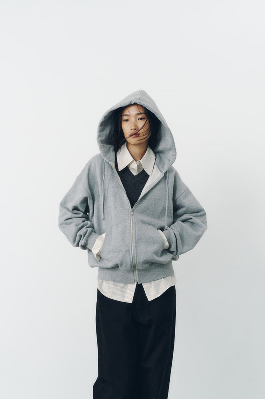 VOLUME ZIP HOODIE/GRAY
