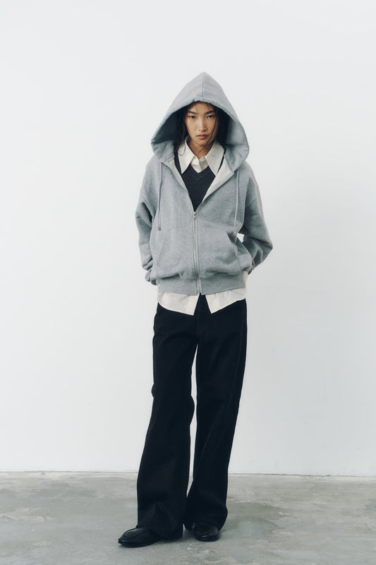 VOLUME ZIP HOODIE/GRAY