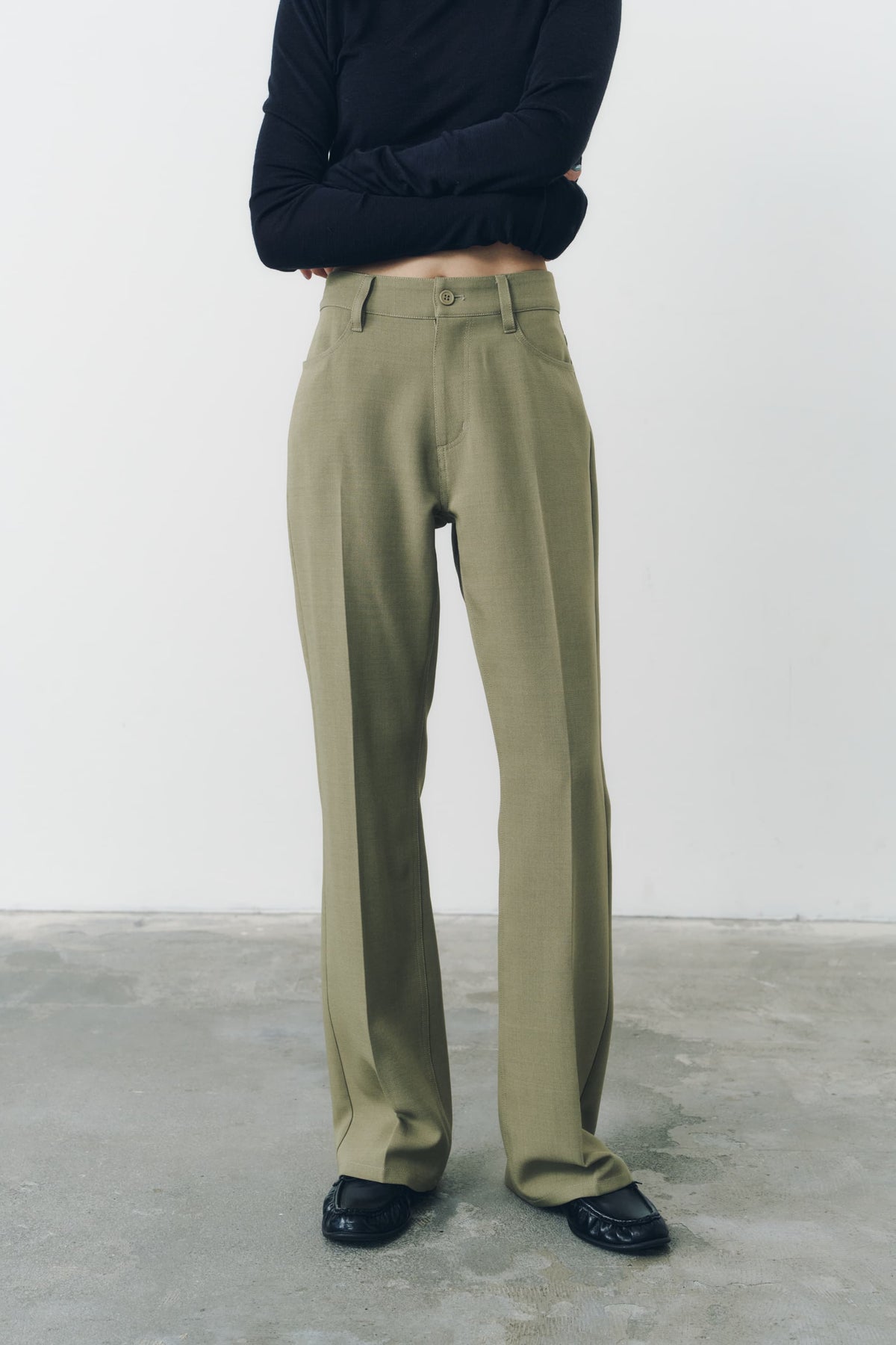 CENTER PRESS PANTS/BEIGE