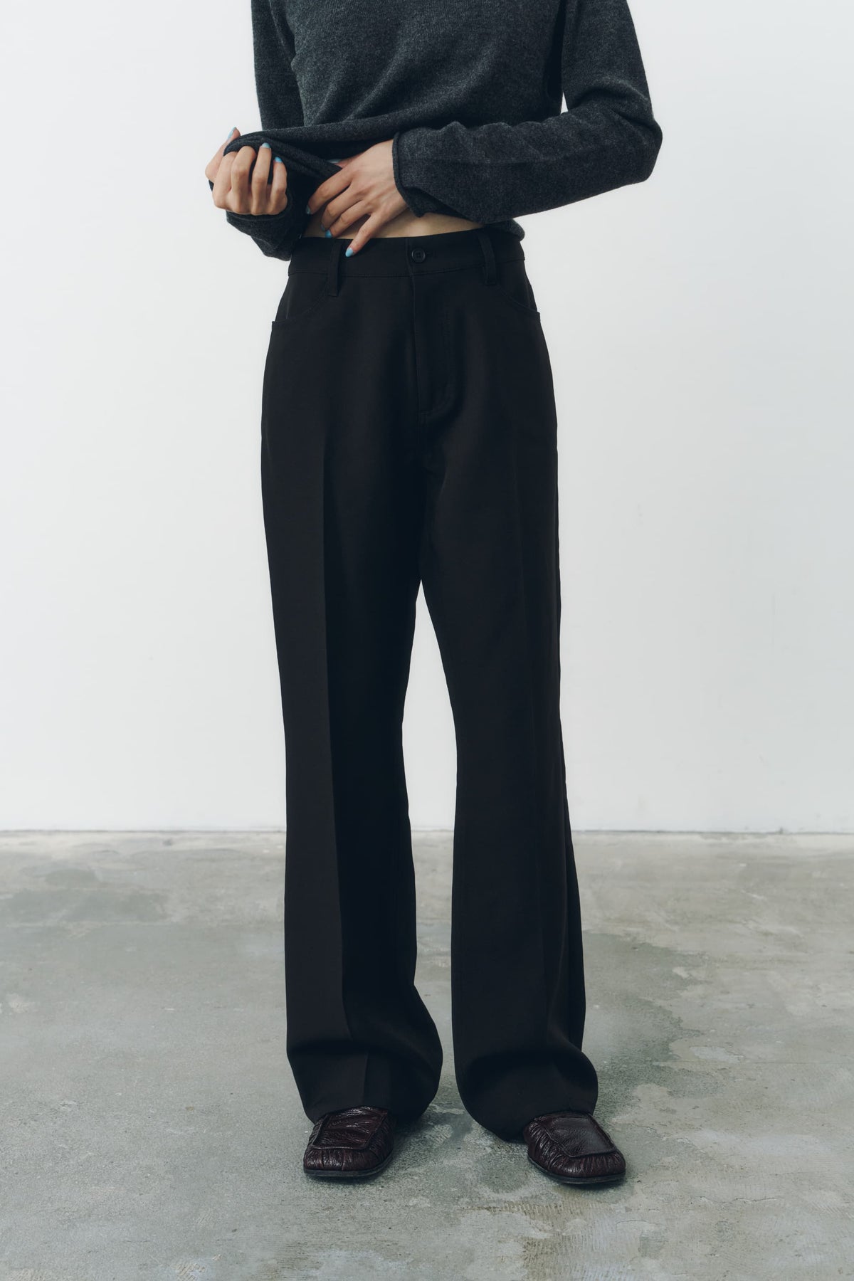 CENTER PRESS PANTS/BLACK